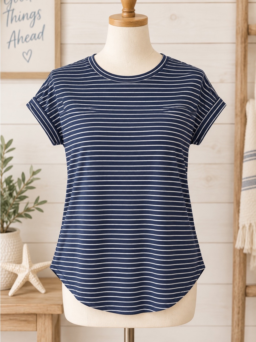 Maurice's Navy Striped Tee